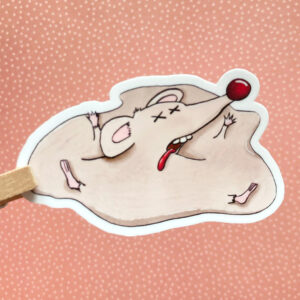 sticker de rat qui illustre le jeu de mot "raplapla"